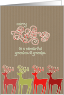 Merry Christmas to my Grandpa Grandma reindeers, kraft paper effect card