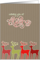 Missing you at Christmas, reindeers, kraft paper effect card