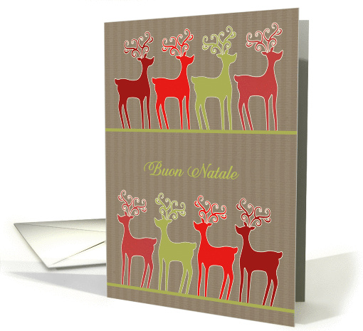 Buon Natale, Merry Christmas in Italian, reindeer, kraft... (1117644)