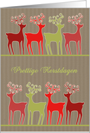 Merry Christmas in Dutch, reindeer, kraft paper effect card