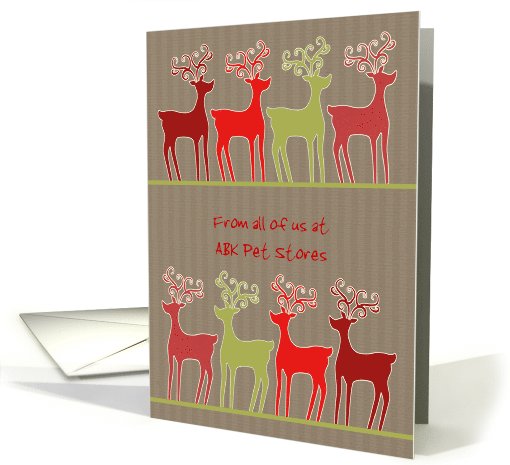 Customizable Business Christmas card, reindeer, kraft... (1119236)