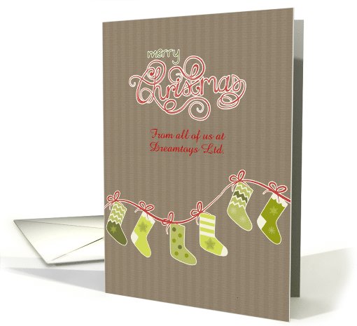 Customizable Business Christmas card, stockings, Kraft... (1119478)