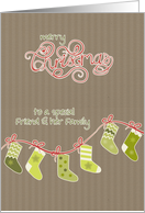 Merry Christmas to my friend and her family, stockings, card