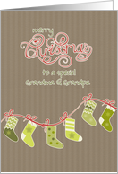 Merry Christmas to my Grandparents, stockings, kraft paper effect card