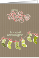 Merry Christmas to my Granddaughter, stockings, kraft paper effect card