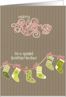 Merry Christmas to my brother-in-law, stockings, kraft paper effect card