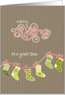 Merry Christmas to my boss, stockings, kraft paper effect card