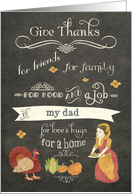 Happy Thanksgiving to my dad, chalkboard effect card