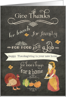 Happy Thanksgiving in your new home, chalkboard effect card