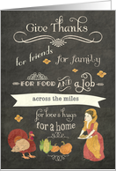 Happy Thanksgiving across the miles, chalkboard effect card