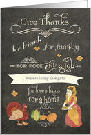 You are in my thoughts, Thanksgiving, chalkboard effect card