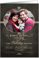 Customizable Christmas Photo Card, chalkboard effect, card