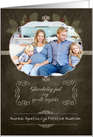 Danish Customizable Christmas Photo Card, chalkboard effect card