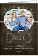 Norwegian Customizable Christmas Photo Card, chalkboard effect card