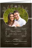 Italian Customizable Christmas Photo Card, chalkboard effect card