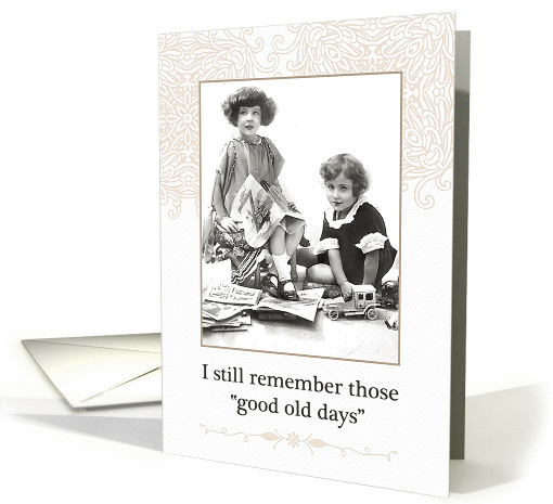 Happy Cousins Day, vintage retro girls and toys card (1143684)