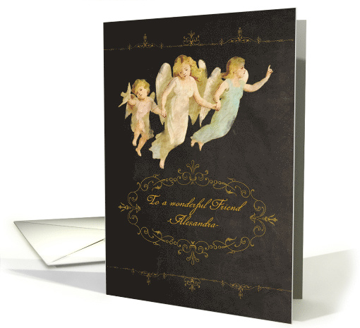 Customizable Christmas card, chalkboard effect, angels card (1144376)