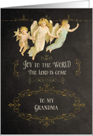 Merry Christmas to my Grandma, chalkboard effect, angels card