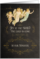 To our minister, angels, chalkboard effect card