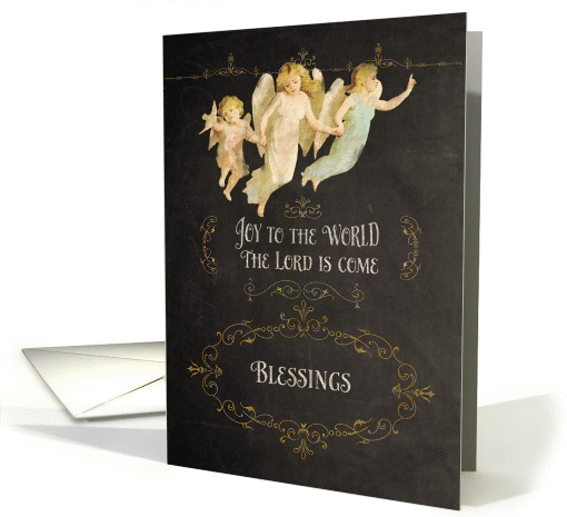 Christmas blessings, angels, chalkboard effect card (1146180)