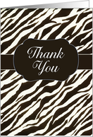 Thank You, zebra print, blank note card
