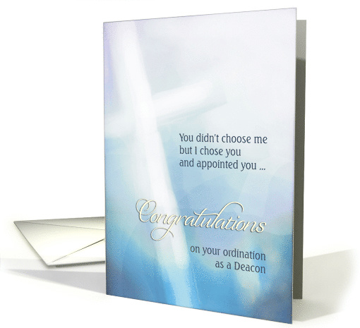 Congratulations on your ordination as a Deacon, Cross, Scripture card