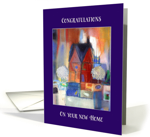 Congratulations on your new Home, mixed media painting card (1163976)