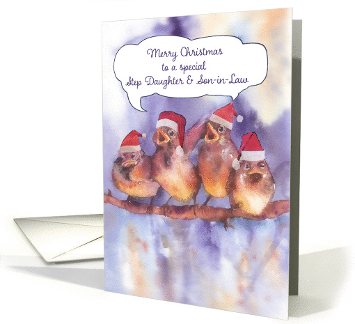 Merry Christmas to my Step Daughter & Son-in-Law, sparrows card