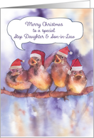 Merry Christmas to my Step Daughter & Son-in-Law, sparrows card