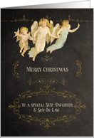 Merry Christmas to my Step Daughter and Son-in-Law, chalkboard effect card