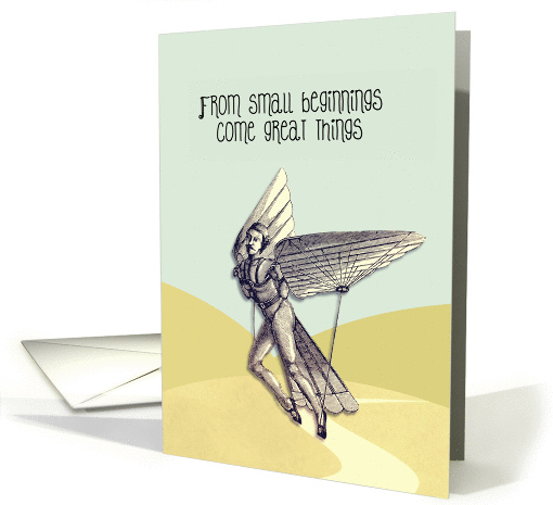 Business motivational card, flight pioneer, vintage card (1171302)