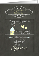 Easter Blessings to my nephew and his family, chalkboard effect card