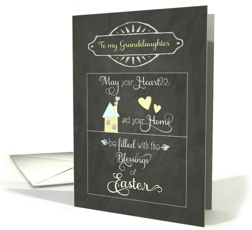 Easter Blessings to my Granddaughter, chalkboard effect card (1177048)