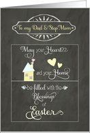 Easter Blessings to my dad and step mom, chalkboard effect card