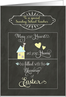 Easter Blessings to my sunday school teacher, chalkboard effect card