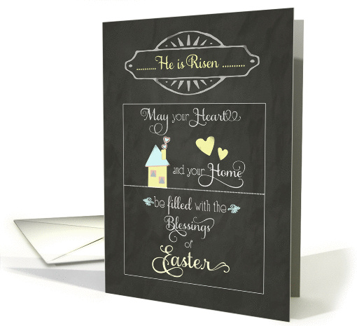 Easter Blessings, He is risen, chalkboard effect card (1179318)