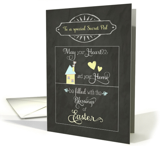 Easter Blessings to my secret pal, chalkboard effect card (1180028)