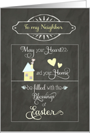 Easter Blessings to my Neighbor, chalkboard effect card
