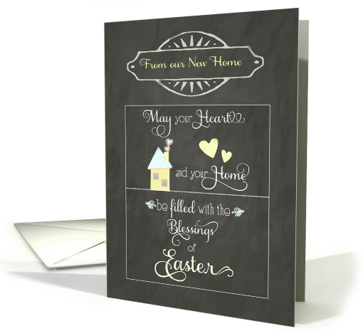 Easter Blessings from our new home, chalkboard effect card (1180408)