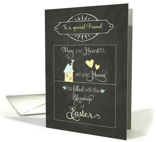 Easter Blessings to my friend, chalkboard effect card (1180558)