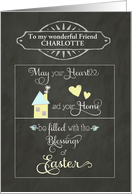 Customize for any relation, Easter Blessings card, chalkboard effect card