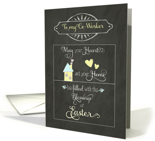 Easter Blessings to my co-worker, chalkboard effect card (1180592)