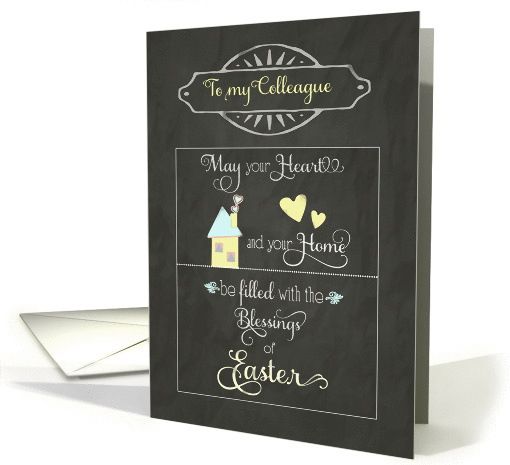 Easter Blessings to my colleague, chalkboard effect card (1180598)