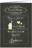Easter Blessings to my colleague, chalkboard effect card