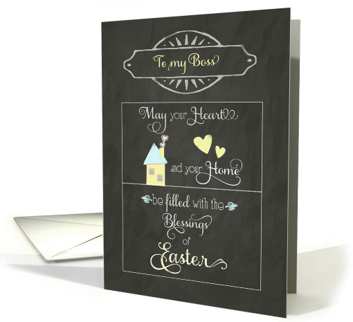 Easter Blessings to my Boss, chalkboard effect card (1180612)