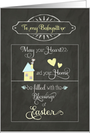 Easter Blessings to my Babysitter, chalkboard effect card