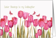 Easter Blessings to my Goddaughter, Scripture, tulips card