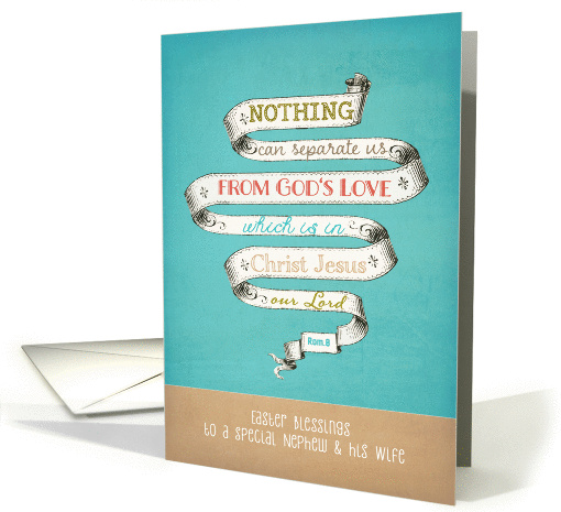 Easter blessings to my nephew and his wife, retro, christian card