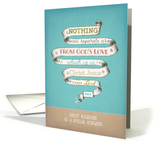Easter blessings to my Grandson, retro banner card (1202488)