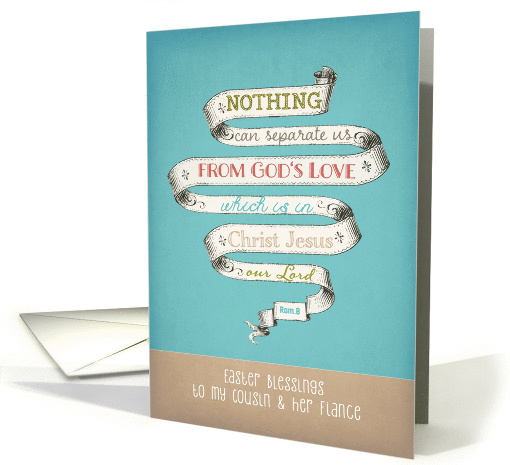 Easter blessings to my Cousin and her Fiance, retro banner card